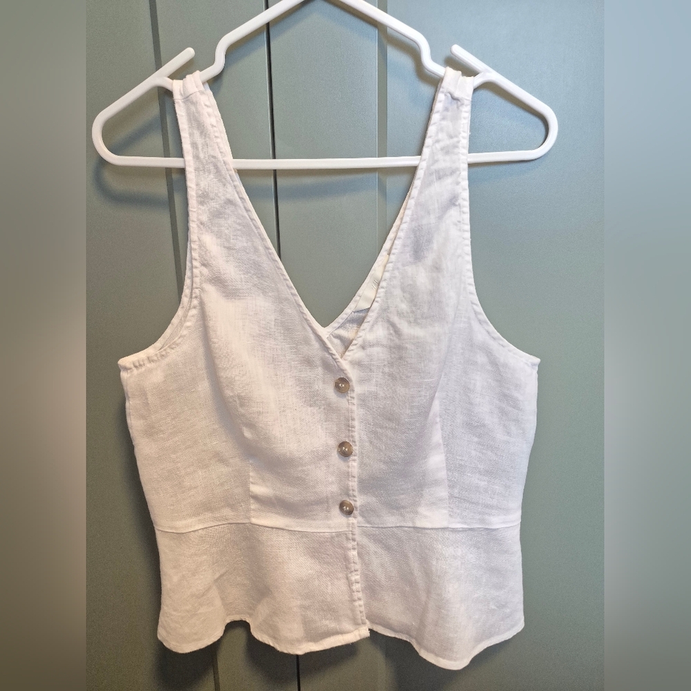 H&M 100% Linen Button-Up Top